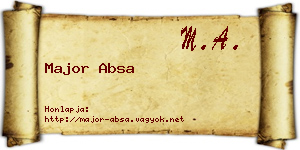 Major Absa névjegykártya
